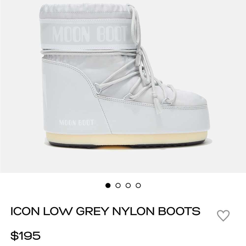 Moon Boot Icon low grey nylon boots